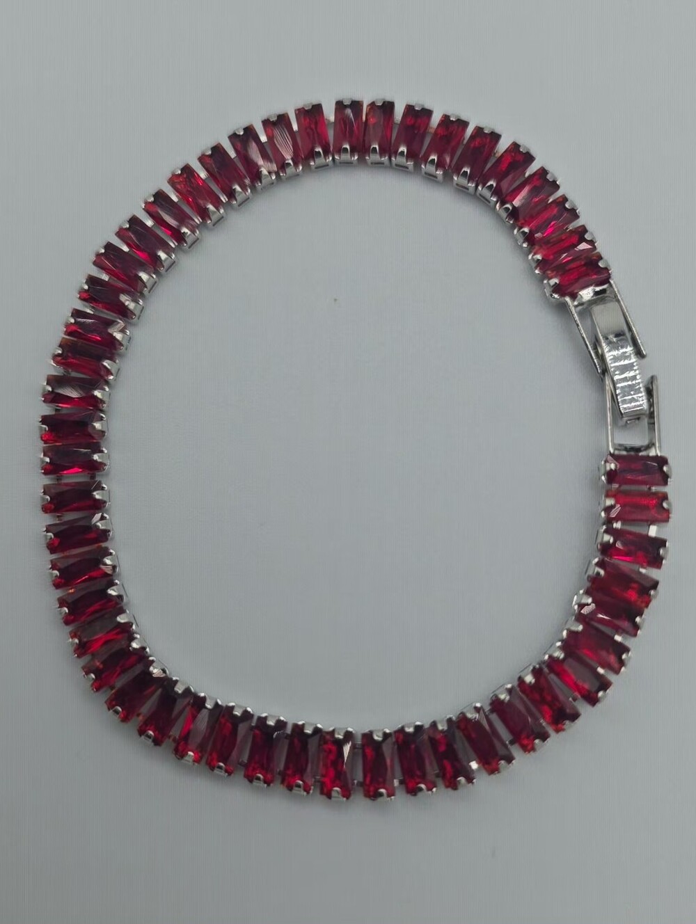 Swarovski Elements Ruby Red Crystal Tennis Bracelet 7 Inch